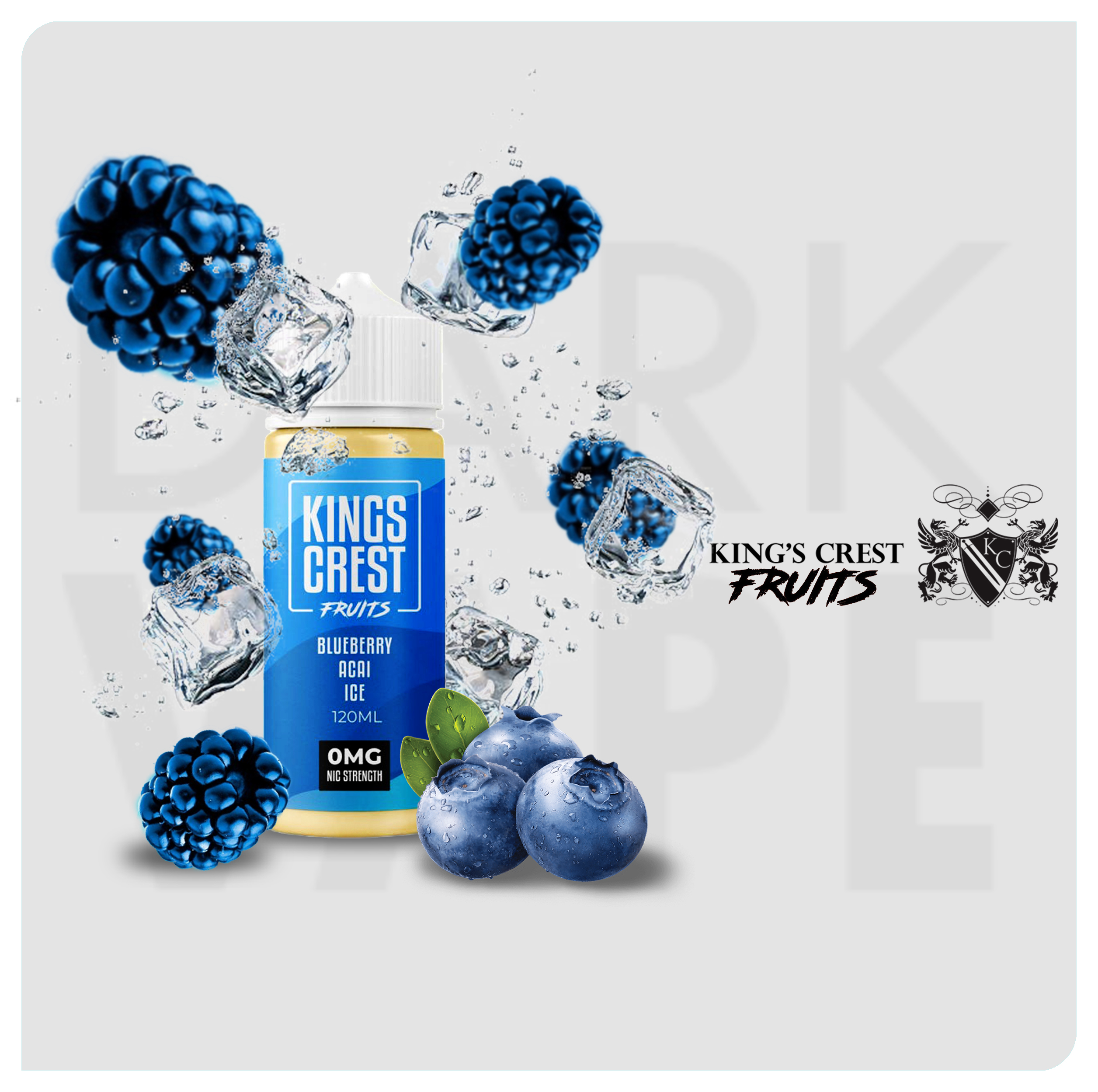King's Crest Fruits - Blueberry Acai Ice - 3mg - 120ml - Imagen 2