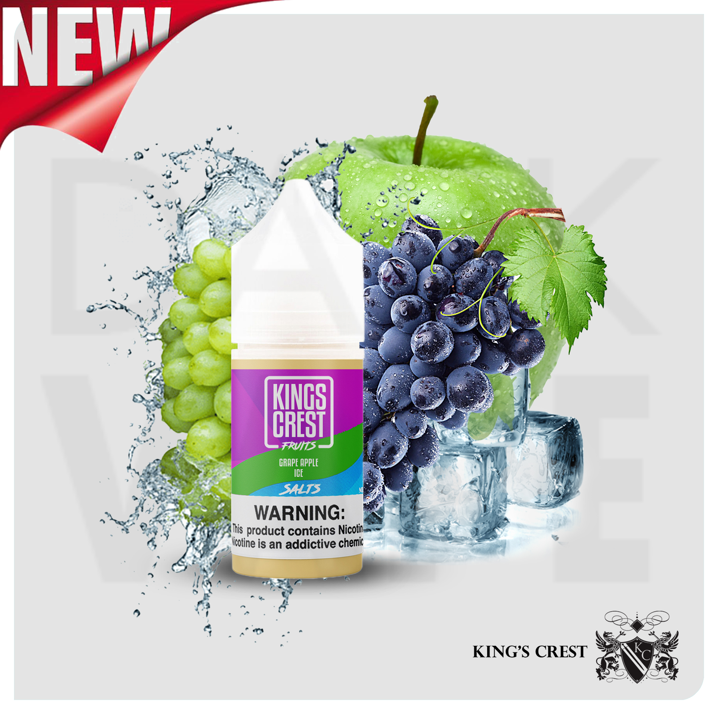 King´s Crest Fruits Sal Nic - Grape Apple Ice - Imagen 2